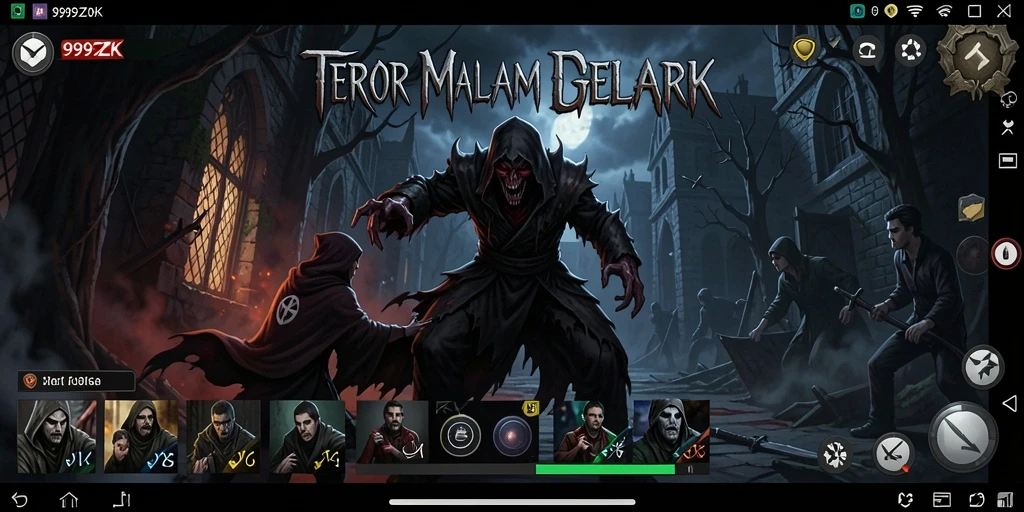 Screenshot dari gameplay yang mencekam di 999ZK.