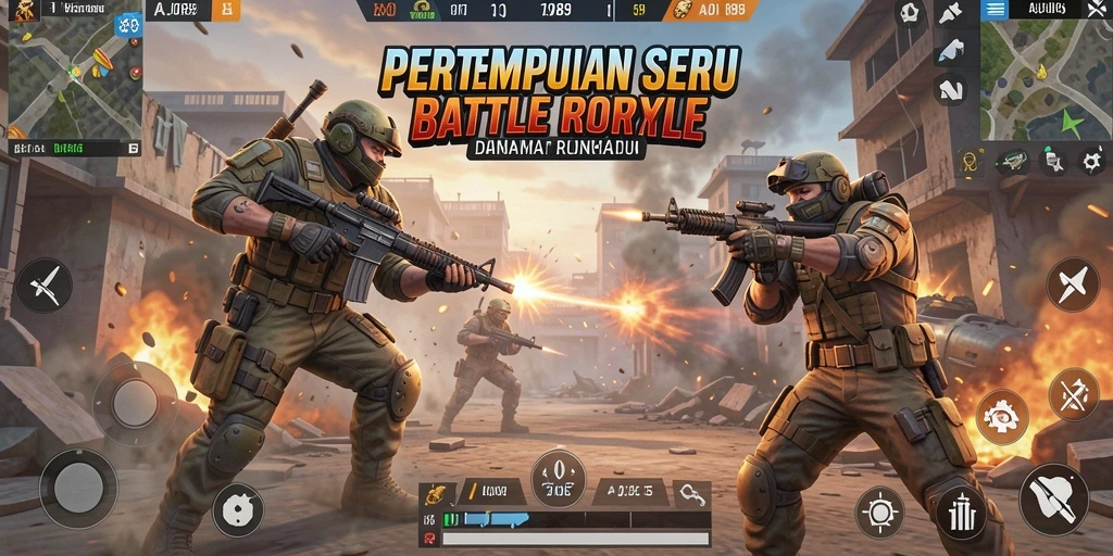 Tampilan visual menarik dari permainan Battle Royale AJO89.
