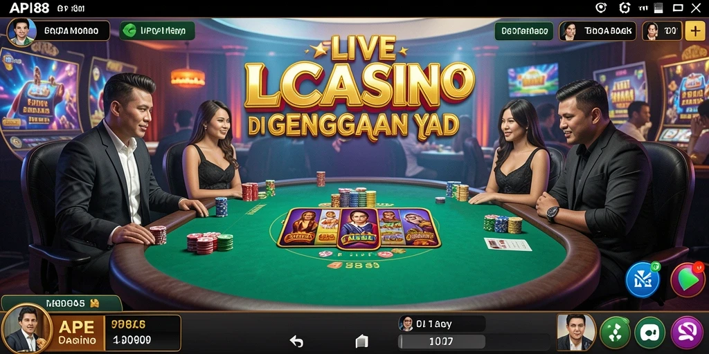 Screenshot gameplay Live Casino yang menarik dan mendebarkan.