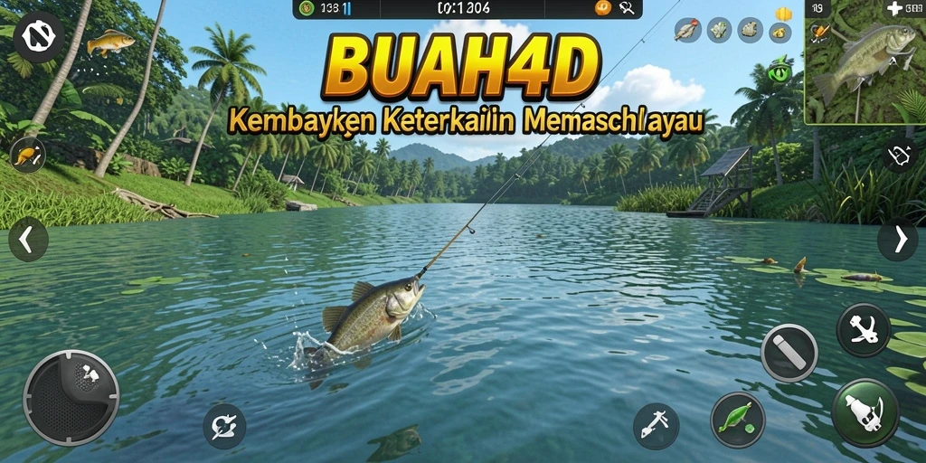 Tampilan gameplay BUAH4D dengan suasana memancing yang mendebarkan.