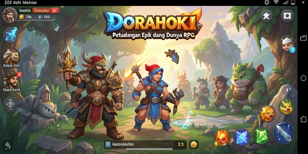 Gameplay DORAHOKI menampilkan pertarungan seru dan eksplorasi mendalam.