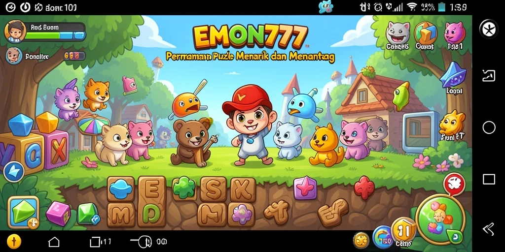 Tampilan gameplay puzzle yang seru dan menantang di EMON777.