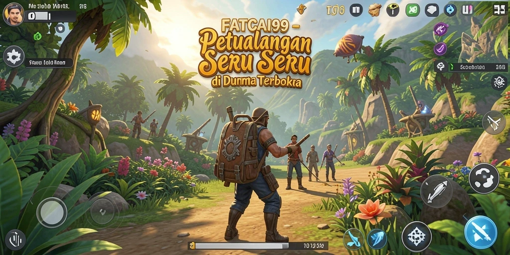 Tampilan gameplay dari dunia terbuka yang luas di FATCAI99.