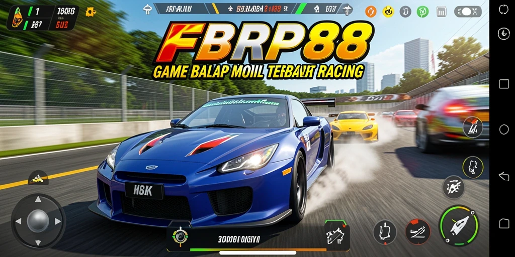 Gameplay balap seru di FBRP88 dengan mobil-mobil kencang.