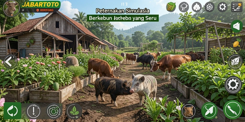 Tangkapan layar utama JABARTOTO menampilkan gameplay bertani yang mendebarkan.