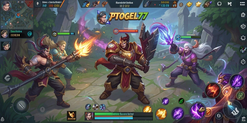 Tampilan gameplay seru dari JPTOGEL77 di arena MOBA.