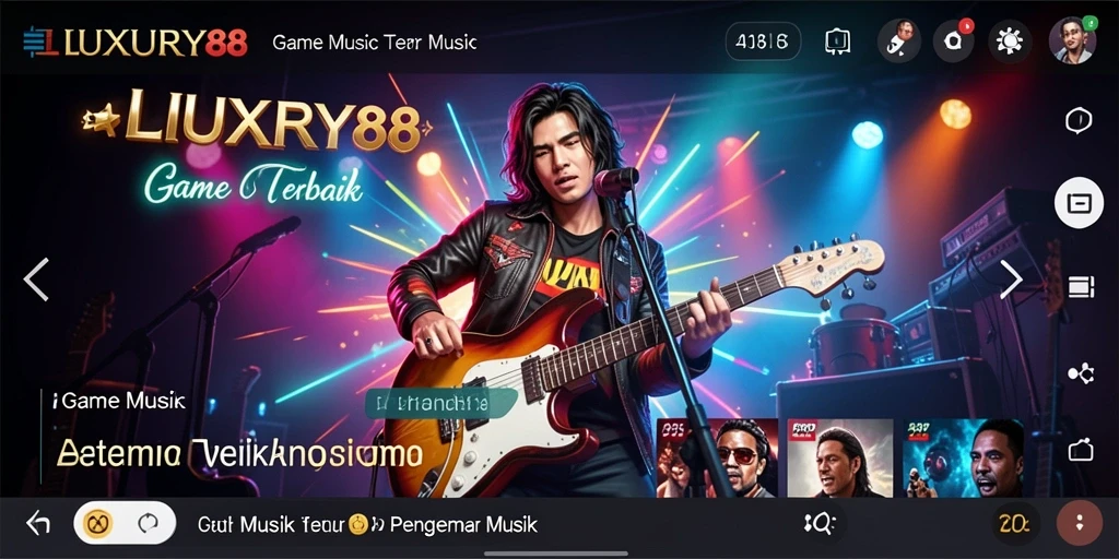 Tampilan menarik gameplay LUXURY88 dengan interaksi musik yang seru.