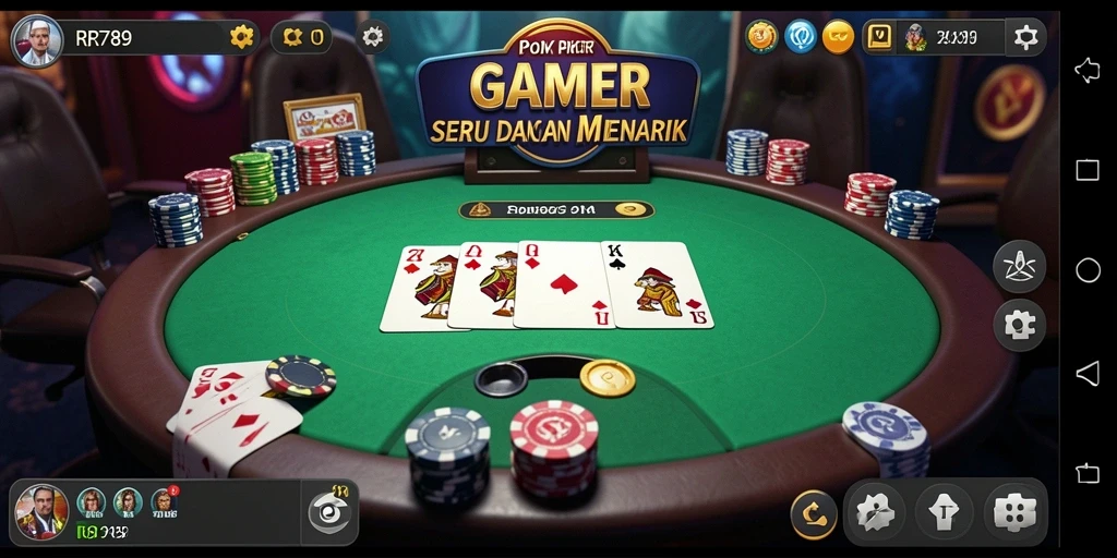 Tampilan menarik dari gameplay Poker yang mendebarkan.
