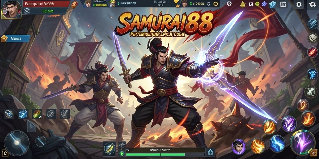 Tangkapan layar aksi seru dalam game MOBA SAMURAI88.