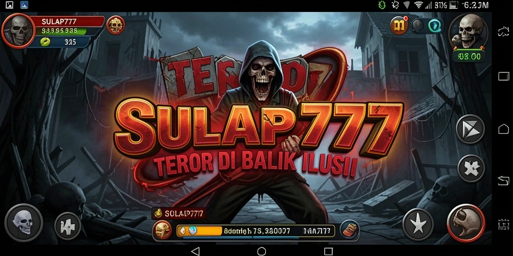 Screenshot dari gameplay SULAP777 yang menampilkan suasana menyeramkan dan penuh ketegangan.