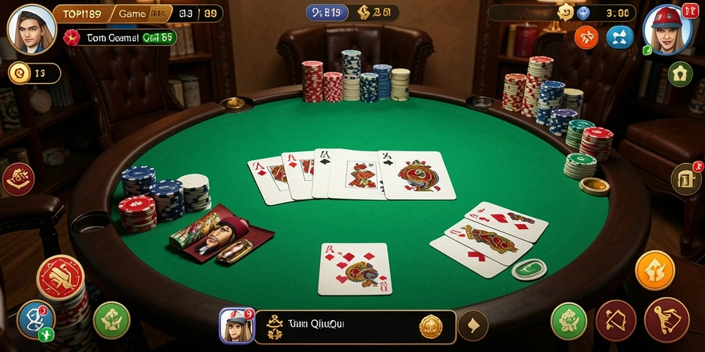 Tampilan gameplay seru dari game QiuQiu TOPI189.