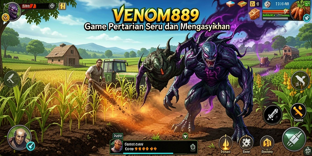 Tampilan gameplay mengasyikkan dari pertanian di VENOM889.