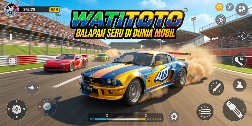 Gameplay menegangkan dalam balapan mobil di WATITOTO.