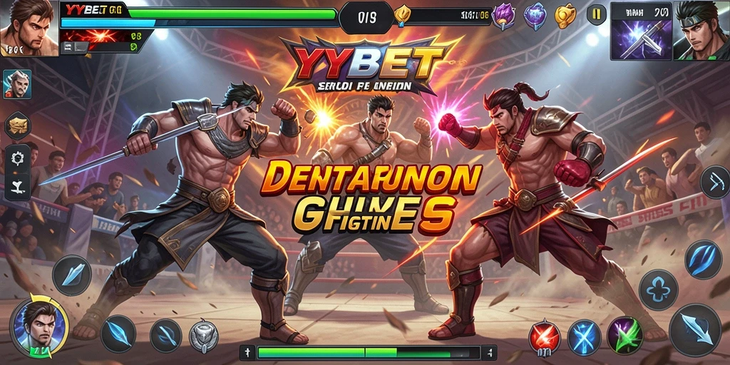 Screenshot YYBET menampilkan aksi pertarungan yang intens dan karakter-karakter unik.